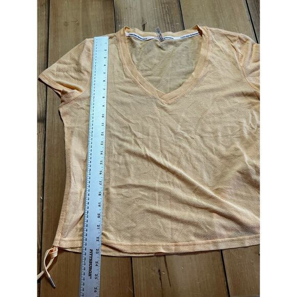 NWT! Calvin Klein Performance waffle knit Vneck top.blouse. Orange. Size XL - Picture 6 of 6